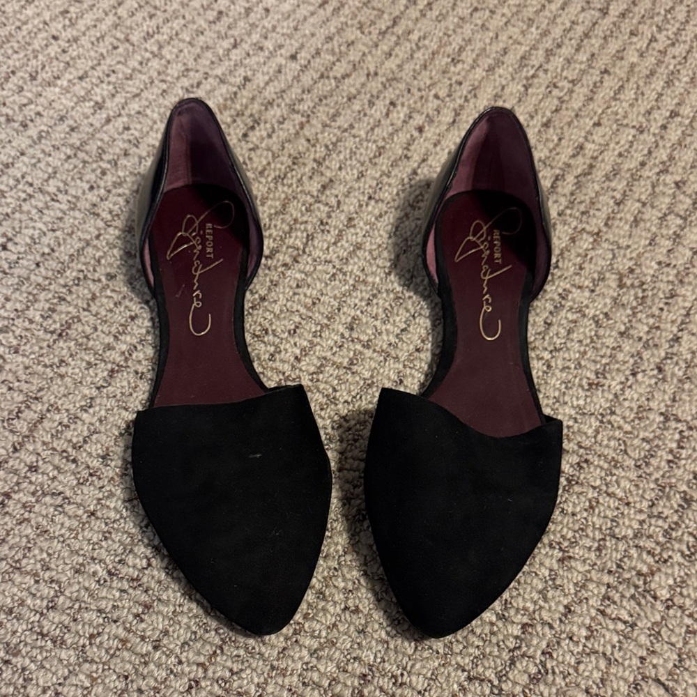 Report Signature Black Ballet Flats